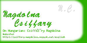 magdolna csiffary business card